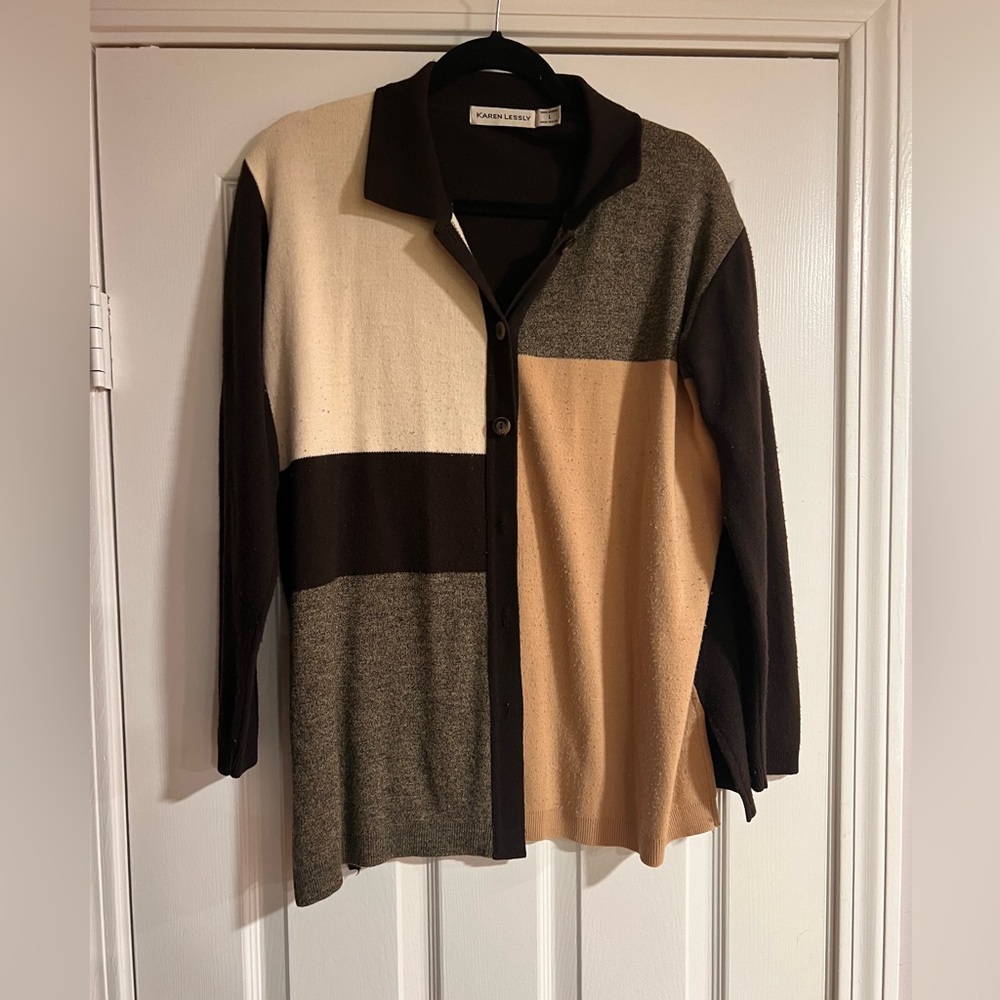 Vintage Karen Lessly Colorblock Sweater - L